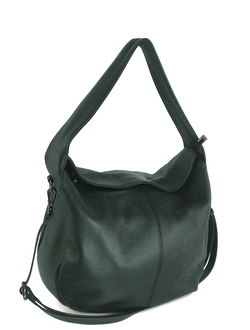 (АРТИКУЛ: 9779) СУМКА-МЕШОК ЖЕНСКАЯ, СРЕДНЕГО РАЗМЕРА, НАТУРАЛЬНАЯ КОЖА, ТЕМНО-ЗЕЛЕНАЯ, РУЧКА И РЕМЕНЬ ЧЕРЕЗ ПЛЕЧО
