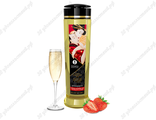 Массажное масло Shunga Romance Sparkling Strawberry Wine Игристое клубничное вино 240мл