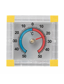 Термометр оконный биметаллический, крепление на липучку, диапазон от -50 до +50°C, ПТЗ, ТББ