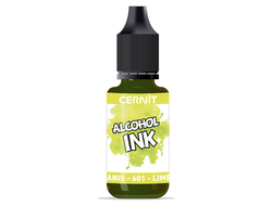 алкогольные чернила Cernit alcohol ink, цвет-lime green 601 (зеленый лайм), объем-20 мл