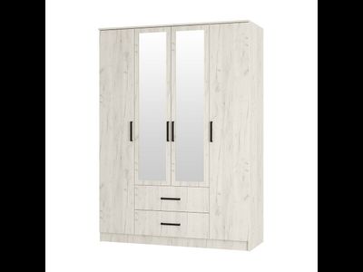 Шкаф 4-х створчатый Фиеста дуб крафт белый (BTS)