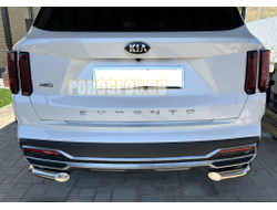 Защита заднего бампера угловая d60 для Kia Sorento (2020-...)