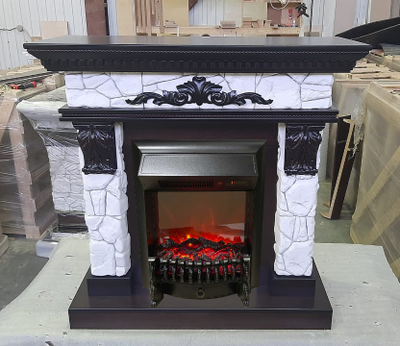 Электрический камин Остия BL с очагом Fobos