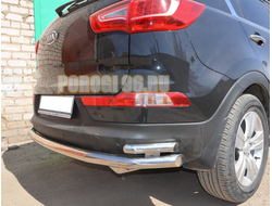 Защита заднего бампера угловая большая  d60/42 для Kia Sportage 2010-2015