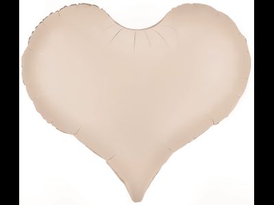Шар (24''/61 см) Сердце, Люкс, Белый песок, Сатин