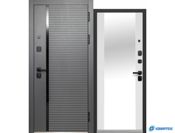 Дверь входная металлическая Luxor 2МДФ Горизонталь Зеркало купить в Челябинске | КВИРТЕК
