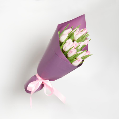 Букет из 15 розовых тюльпанов