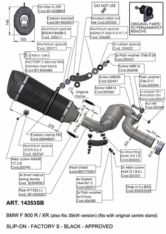 Глушитель Leovince Factory S стальной + пайп 14353SB