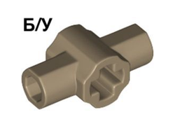 ! Б/У - Technic, Axle Connector Hub with Two Bar Holders Perpendicular Lightsaber Hilt, Dark Tan (24122 / 6311435) - Б/У