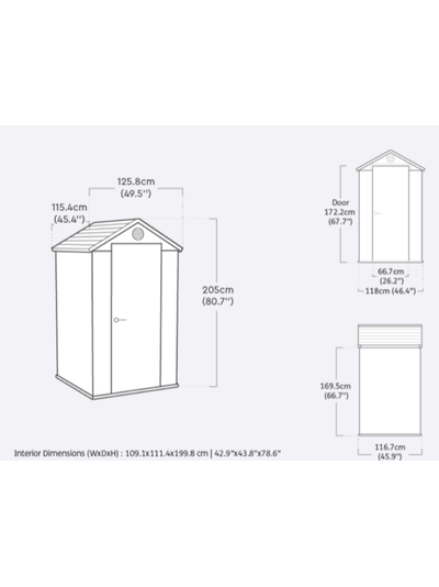 Сарай "Дарвин 4х4" (размеры 118 х 117 см), зеленый