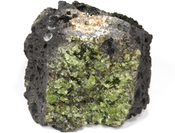 Хризолит (Перидот, Оливин), кристаллы на породе, США (58*55*40 мм, 144 г) №28828