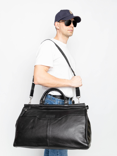 Кожаный саквояж Otranto black (арт. 4006-01)