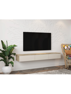 Бохо ТМ-003 тумба под ТВ Дуб Крафт Серый/Кашемир