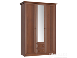 Спальня Янна - Шкаф 3-х створчатый с зеркалом ЯН-05 Орех Пегас