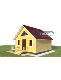 Д-19 ДАЧНЫЙ ДОМ ИЗ БРУСА:ГАБАРИТНЫЕ РАЗМЕРЫ: (6Х6М), ОБЩАЯ ПЛОЩАДЬ: 57М²