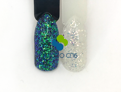 Иридисцентный глиттер блестки Ирис Радужный Зеленый Самоцвет 0,4 мм