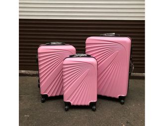 Комплект из 3х чемоданов Olard ABS S,M,L розовый