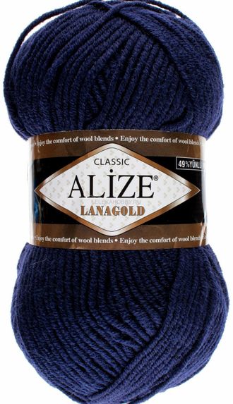 Lanagold ALIZE темно-синий (590), 51%акрил/49%шерсть, 240м/100гр