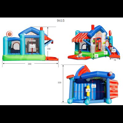 Надувной батут с горкой «Веселый магазинчик»