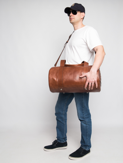 Кожаная дорожная сумка Faenza Premium cognac (арт. 
4033-03)