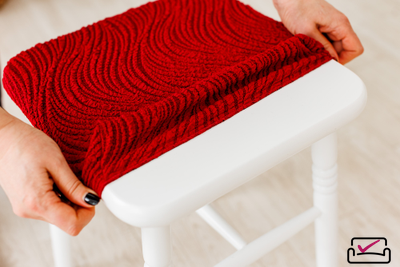Чехол на табурет Жаккард Волна  Бордовый (2 ШТУКИ). Россия