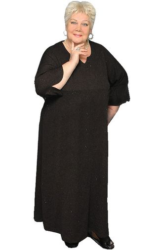 Нарядное платье  с мягкими блестками БОЛЬШОГО размера арт. 2379 (цвет черный) Размеры 58-84