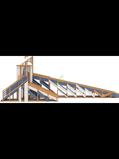 Зимняя деревянная горка &quot;IgraGrad Snow Fox 12 м&quot; с двумя скатами мод.3