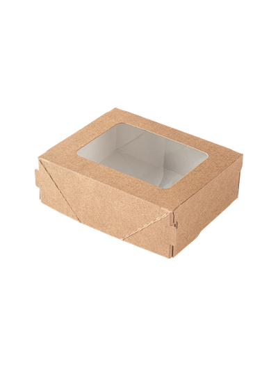 Коробка самосборная с окном 10х8х3,5 см цвет крафт