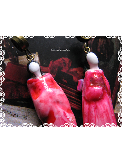 Серьги "Магия гейши" в виде японских красавиц