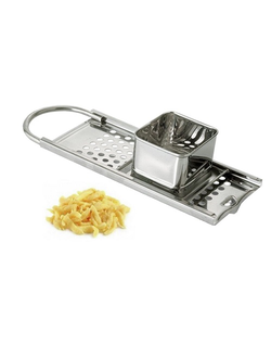 Терка 34*11 см. нерж. плоская для изготовления лапши (шпецле) с держателем для теста