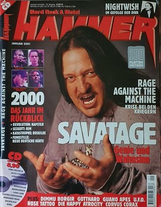 Metal Hammer Deutsch Magazine January 2001 Savatage, Him,Rammstein Иностранные журналы, Intpressshop