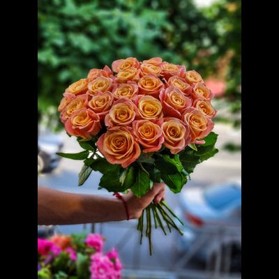 Роза Россия "Мисс пигги" 40 см 25 шт