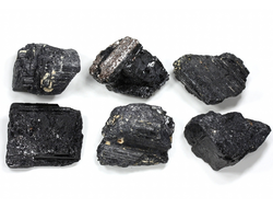 Турмалин чёрный шерл в ассортименте, кристалл /фрагмент кристалла, Бразилия (30-40 мм, 30-36 г) №29750