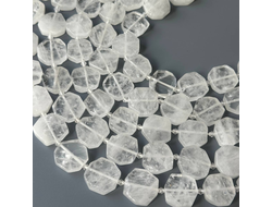Горный хрусталь крупные плоские фигурные бусины 18-20 мм, цена за нить 19 см