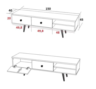 Тумба TV-1 Art design белый/бук