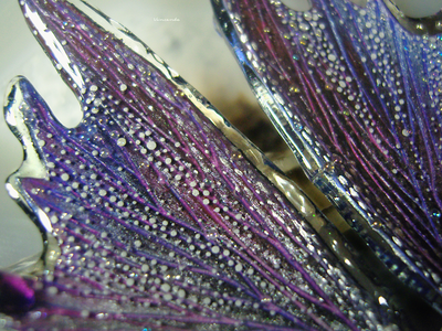 "Крылышки электрической феи ледяных молний", серьги с рубинами, родолитами и танзанитами