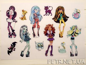 Фетр с принтом &quot;Монстр Хай (Monster High)&quot; 20х30 см