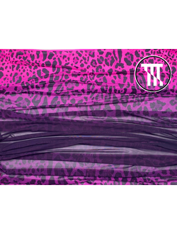 Сетка-стрейч принт Леопард + Градиент, цв. Неон-розовый (холодный)