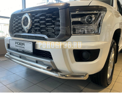 Защита переднего бампера двойная Папа Тюнинг d60/42 для Great Wall Poer KingKong 2023-