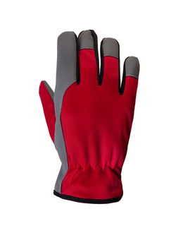 Перчатки JLE621 Motor трикотаж/кожа, цвет красный/серый