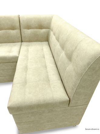 Кухонный Угловой диван "ФОРУМ-5МН" Слоновая кость, правый