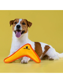 Игрушка Mr.Kranch для собак мелких и средних пород, Бумеранг желтый