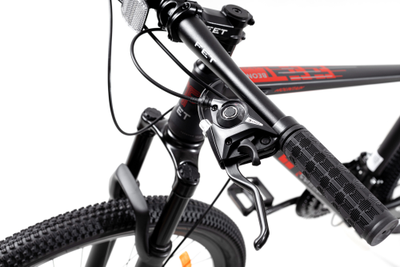 Велосипед FET technics 27,5" black-red (21 скорость, Shimano, дисковые тормоза)
