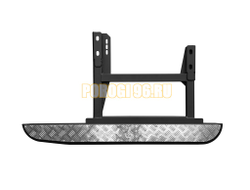 Силовые пороги на УАЗ Хантер 2003- с лифом кузова, крепление к раме, накладки из рифлёного алюминия (05.350.12)
