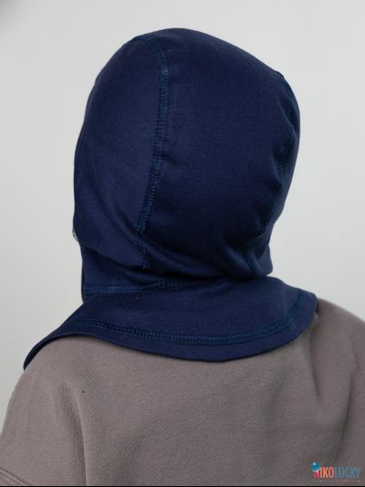 Шапка-шлем 24301-01 95%хлопок 5%лайкра, темно-синий 46-48