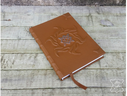 Кожаный ежедневник ручной работы на славянскую тематику, Звезда Руси, ежедневник с логотипом