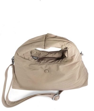 (АРТИКУЛ: 9535/09) СУМКА ЖЕНСКАЯ, НЕБОЛЬШАЯ, ТЕКСТИЛЬ, БЕЖЕВАЯ,  РЕМЕНЬ ЧЕРЕЗ ПЛЕЧО