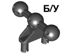 ! Б/У - Technic, Pin Connector Perpendicular 3L with 2 Pins, 2 Ball Joint on Axle, Black (90634 / 4593579) - Б/У