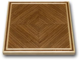 Walnut Veneer in Diamond Box Pattern with Maple Accent and Maple Wood Edge
