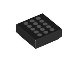 Tile 1 x 1 with 15 Silver Dots Pattern, Black (3070pb370 6539347)